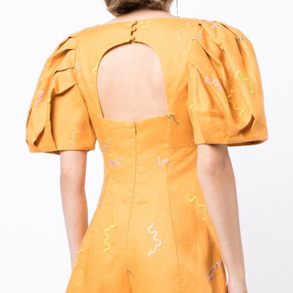 ALEMAIS Sundance embroidered puff-sleeve playsuit AU10/S - Picture 2 of 11